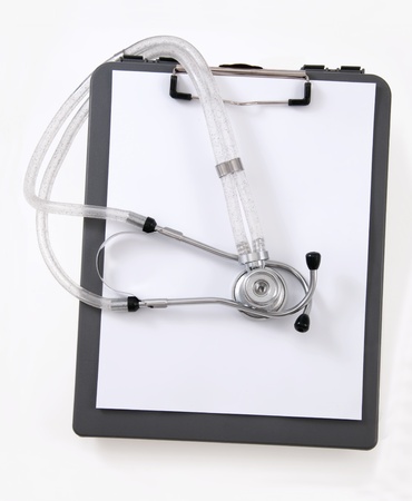 Doctors Clip Box and Stethoscopeの写真素材