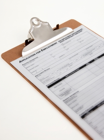 Job Application on Clipboard Focusの写真素材