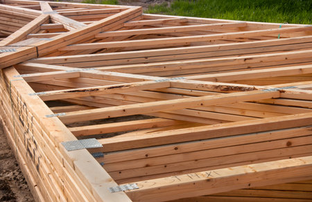 Pre-fab and cut lumber pile for easy set-up