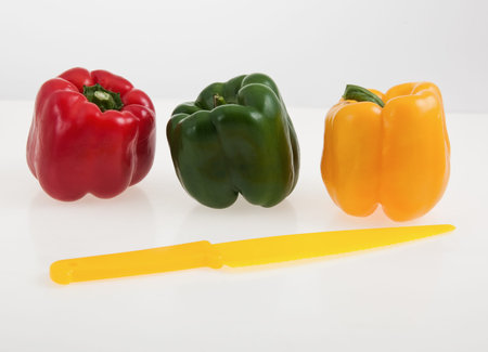 Bell peppers ready for slicing