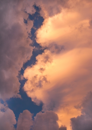 Sky full of colorful hue of sunsetの写真素材