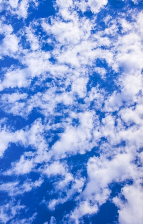 Cloudscape with puffy and whispy cloud patternsの写真素材