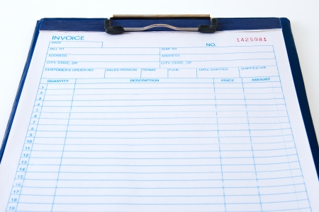 blank invoice order form for salesmenの写真素材