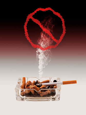 Quitting the bad habit of smoking cigarettesの写真素材