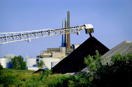 Coal ship at steel mill Detroit factory