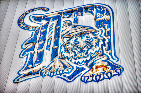 Logo sign at old tiger stadium detroitのeditorial素材