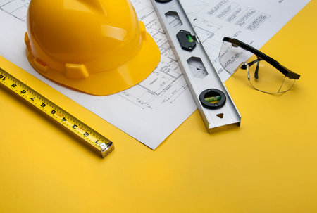 Various tools for a pre-build job site