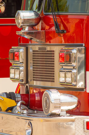 Local fire department red engines on stand by