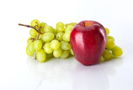 Grapes and Apple for healthy eating snackの写真素材