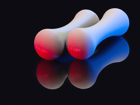 Hand weights for arms fitness exercise home gymの写真素材