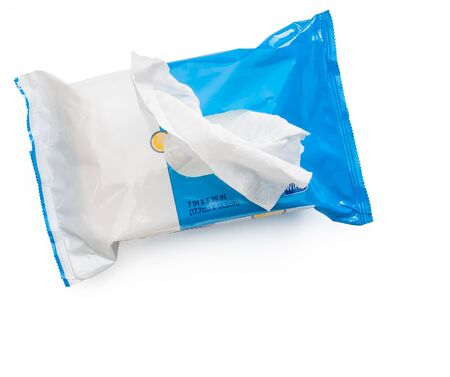 Package of Sani-Wipes for Disinfecting Surfacesの写真素材