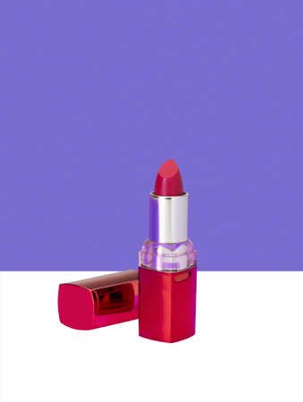 Red Lipstick in store display Make up counterの写真素材