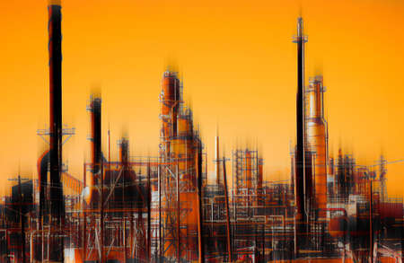 Gas and oil refinery plant complexの写真素材