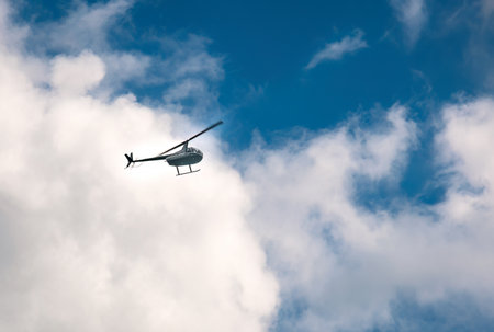 Local Detroit executive commuter helicopter transportation from airportの写真素材