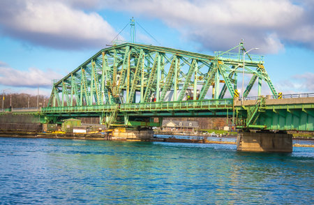 Swing bridge over Detroit River south of Detroit