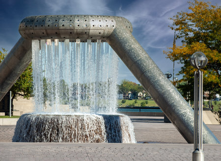 Travel in Detroit Area Dodge fountain hart plazaの写真素材