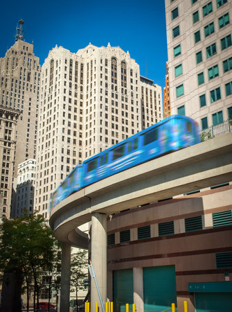 Downtown Detroit Rail Transitの写真素材
