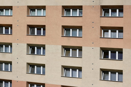residential tower block with windows