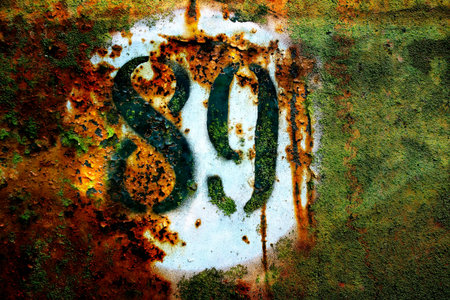 No. 89 painted on a rusty sheet