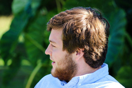 Side View of Teenager With Beard
