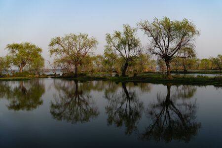 The scenery of Dianchi Lake in Kunming, Yunnan, China.の写真素材