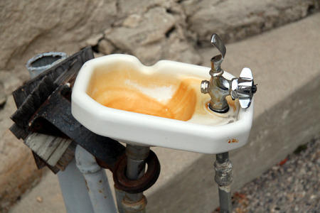 dirty drinking water fountainの写真素材