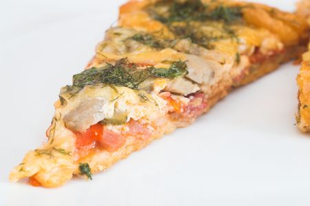 house pizza sliced on a plate, just from an oven. macro.の写真素材