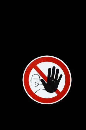 Stop sign on black backgroundの写真素材