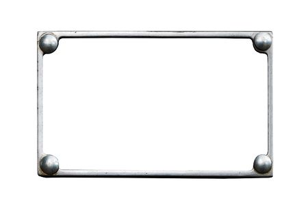 a metallic frame is on white backgroundの写真素材