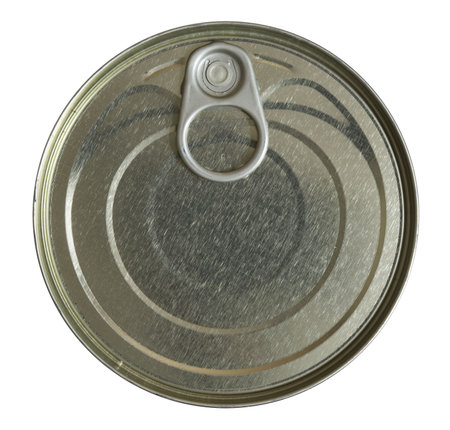 a tin can is on white background