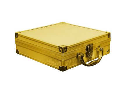 gold case is on whiteの写真素材