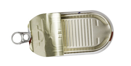 tin can is on white background, frame