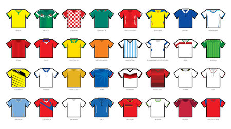 Soccer jersey iconsのイラスト素材