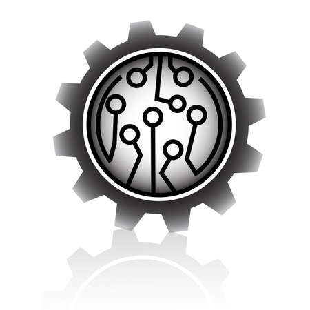 Technology concept. Circuit board icon vector, symbol design with white background.のイラスト素材