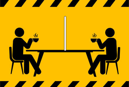 Social distancing icon. Keep the 1-2 meter distance. Coronovirus epidemic protective. Vector illustrationのイラスト素材