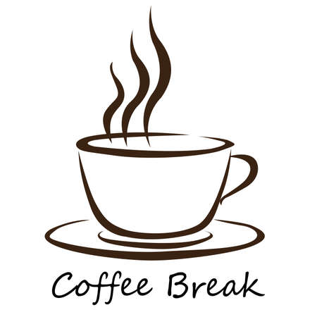 Coffee break logotype design. Coffee symbol vector icon. Coffee bread.Coffee design template. Retro coffee emblem.のイラスト素材