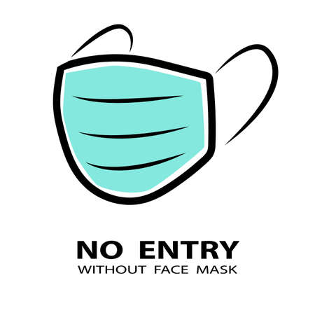 No Entry without Face Mask pictogram vector illustrationのイラスト素材