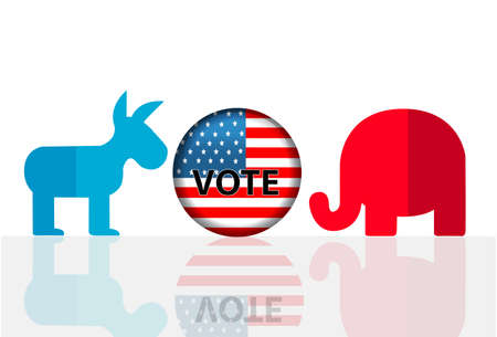 2020 United States of America Presidential Election Button Design for poster or sticker - Vector ,illustrationのイラスト素材