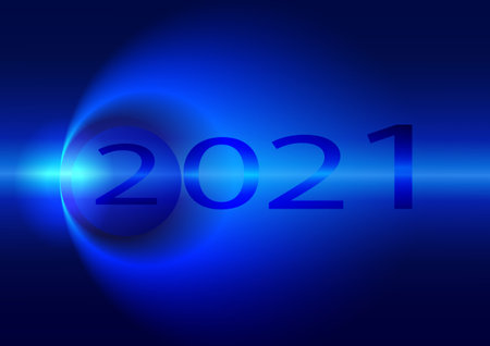 Background of 2021 happy new year on a blue background. new year conceptのイラスト素材