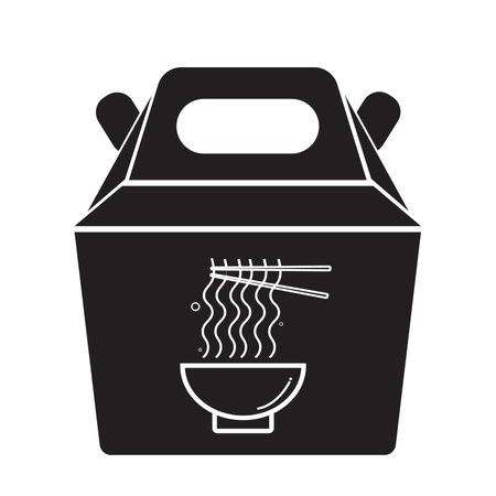 Fast food cardboard box vector icon. filled flat sign for mobile concept and web design. Food delivery service pack simple solid icon. Symbol, logo illustration.のイラスト素材