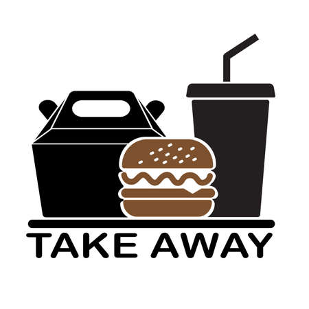 Take away fast food setのイラスト素材