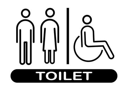 Lavatory Line Icon Set.のイラスト素材