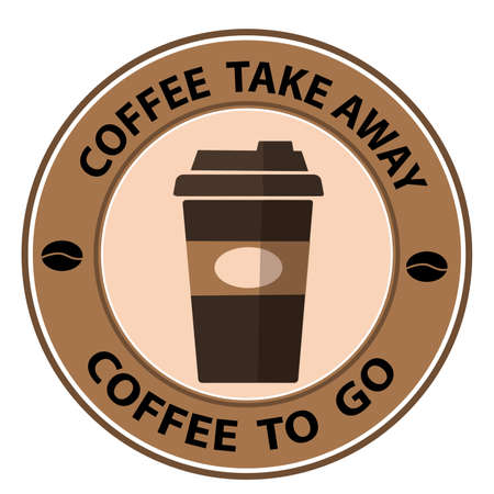 Coffee take away  coffee to go sticker icon sign,vectorのイラスト素材