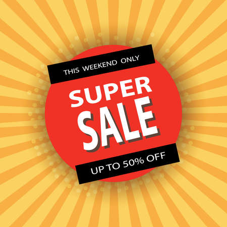 Sale banner template design, big sale special offer. End of season special offer banner. Cybersale discounts. Super sale banner template design. vector, illustrationのイラスト素材