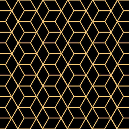 Abstract geometric pattern with lines, rhombuses A seamless vector background. yellow and black color design. vector, illustrationのイラスト素材