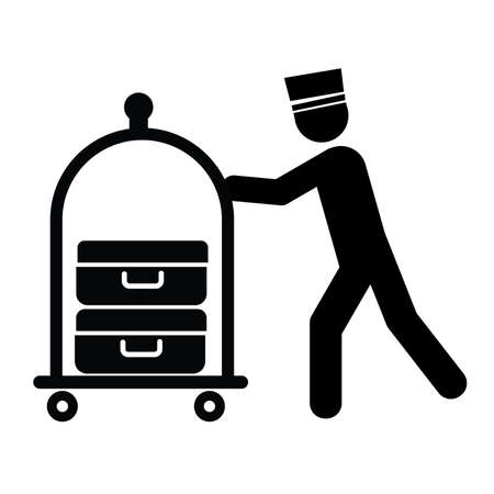 Bell Boy Simple Icon, hotel and resort staff. vector Illustrationのイラスト素材