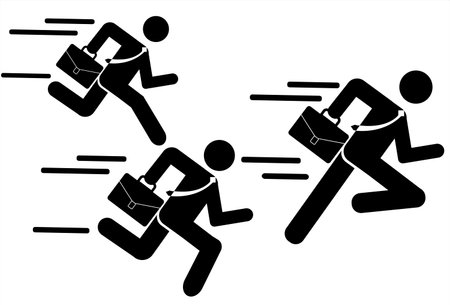 Group Businessman fast running icon, rush icon vector illustration