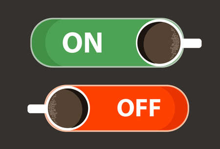 coffee cup with on-off sign for advertising, poster, flyer vector illustrationのイラスト素材