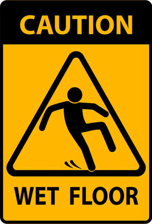 Caution Wet Floor Warning Sign Vectorの素材 Fy ストックフォトのamanaimages Plus