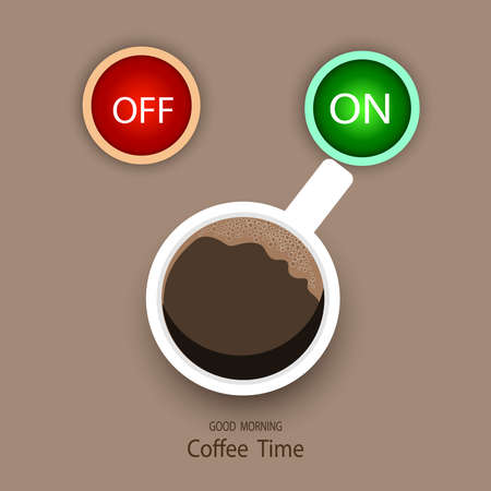 Coffee time, coffee advertising poster flyer vector illustrationのイラスト素材